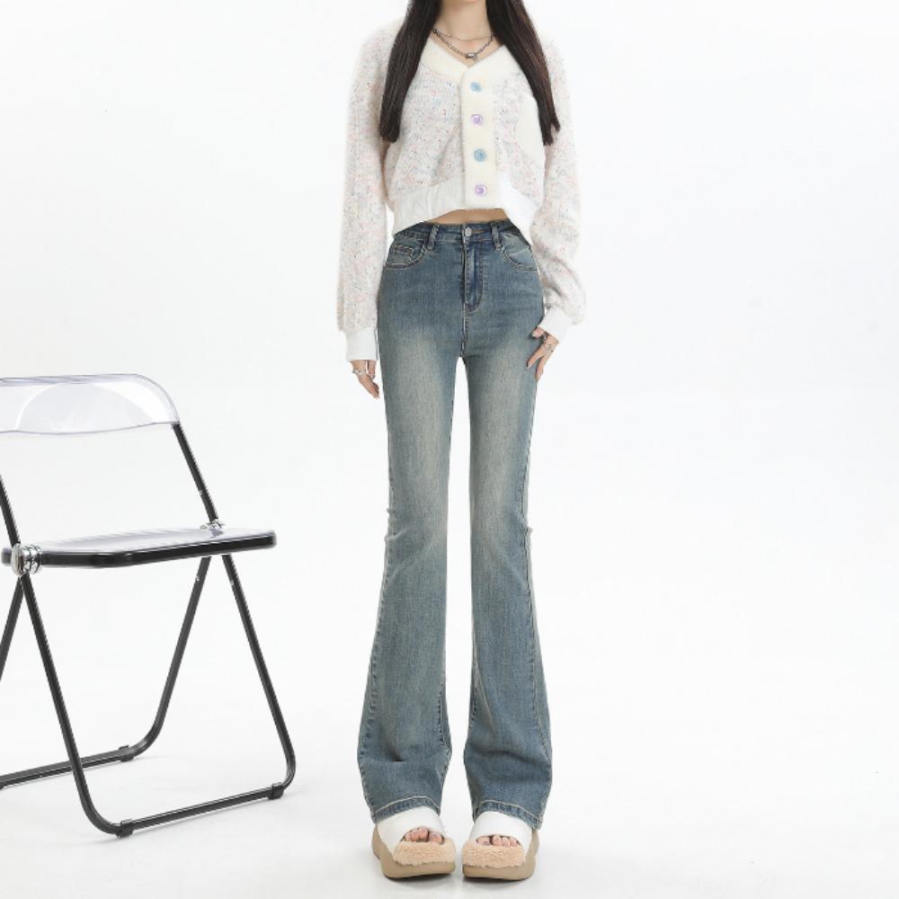Spring High Waist Slim Stretch Retro Flared Pants