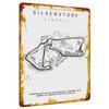 Carte de Piste du Circuit de Silverstone Art Mural Métallique Décoration de Course pour Maison Garage Man Cave Cadeau