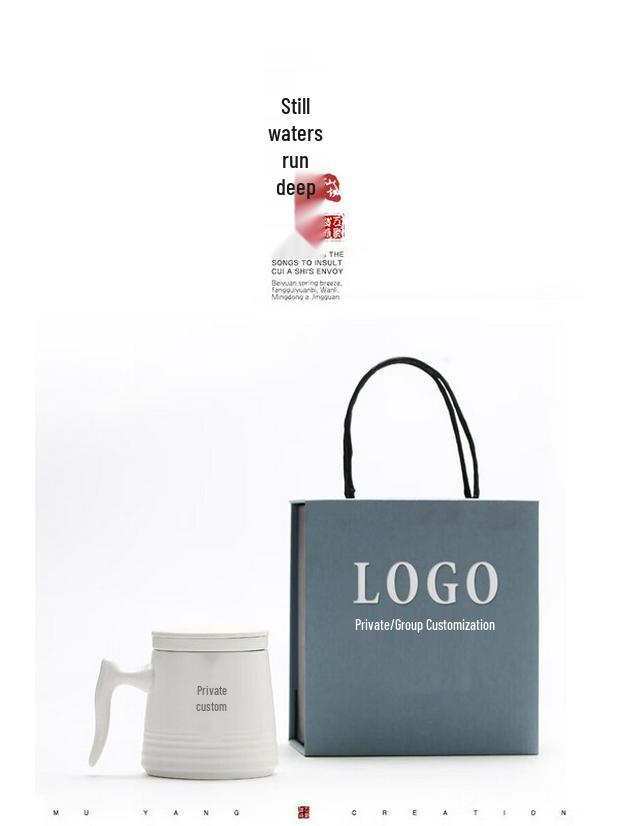 Ceramic Tea Infuser Mug with Wooden Handle