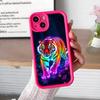 Tiger Neon Dicke TPU Handyhülle für iPhone 17 16 15 14 13 12 11 Air Pro Max Plus Buntes Cover