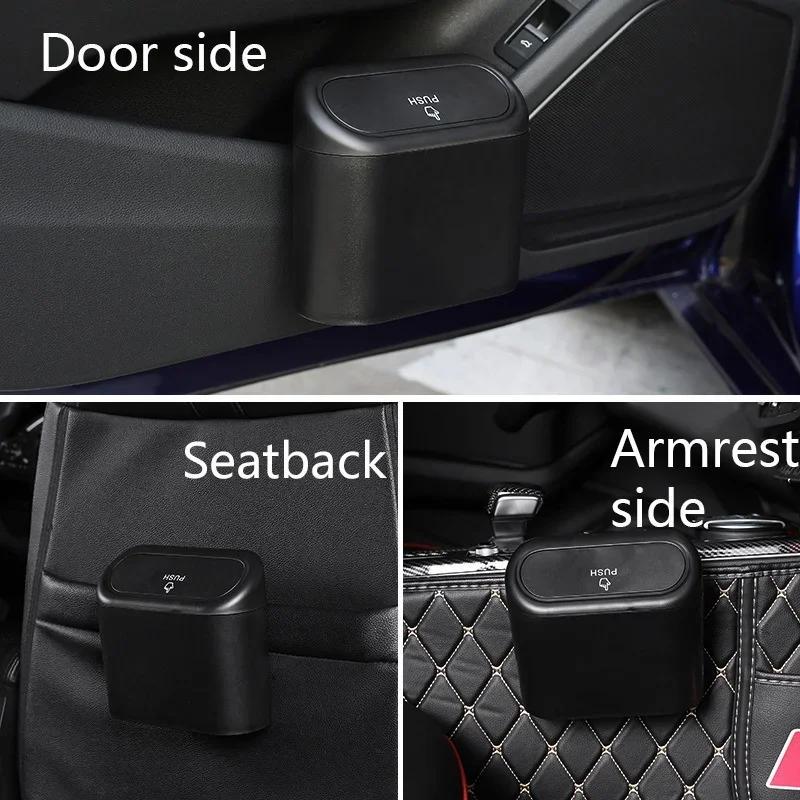Car Clamshell Trash Bin Hanging Vehicle Garbage Dust Case Storage Box AB Square Pressing Trash Auto Interior Accessories