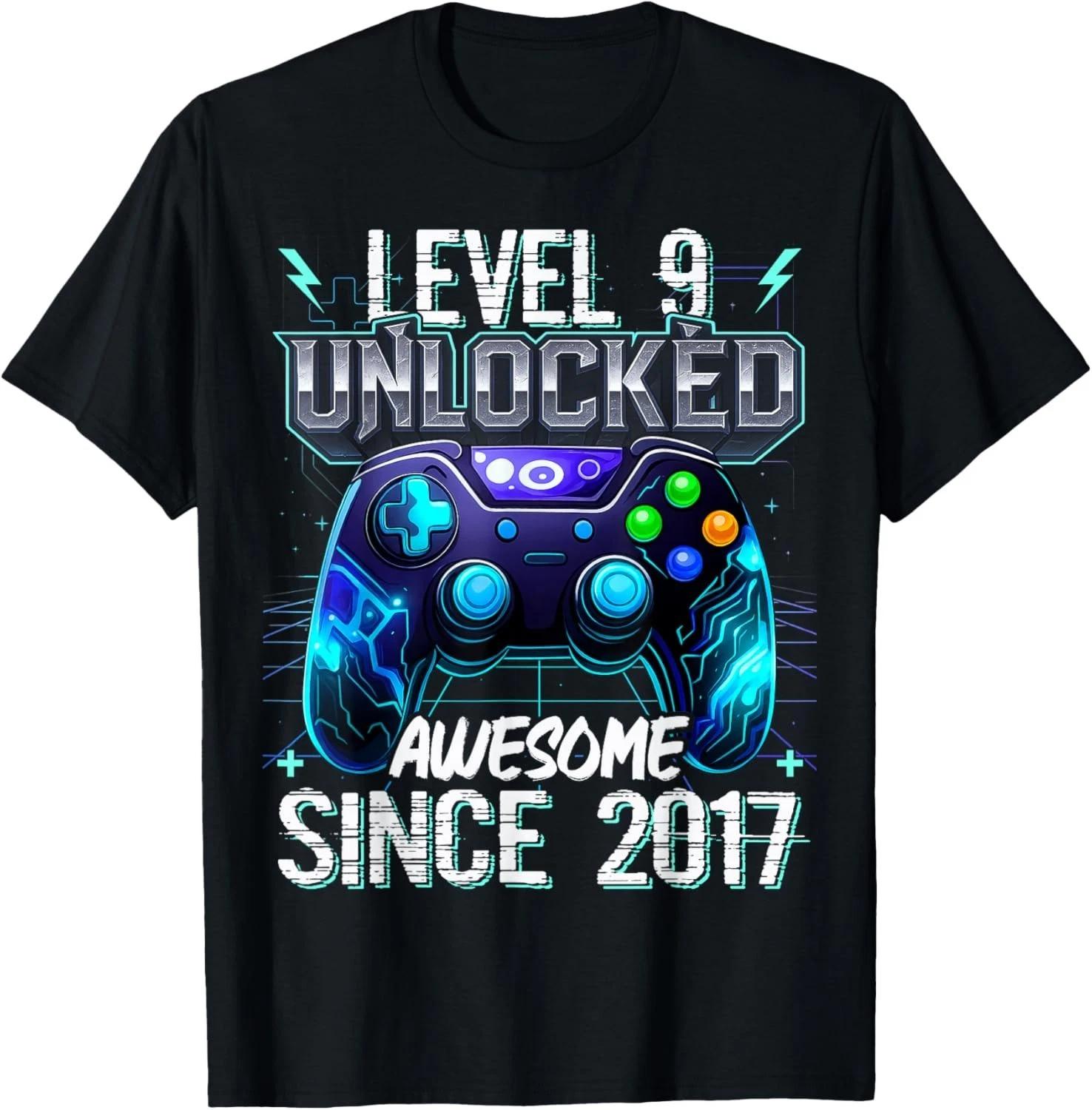 

9th Birthday Boy Level 9 Gamer 9 Year Video Game Party Gift Unisex T-Shirt S