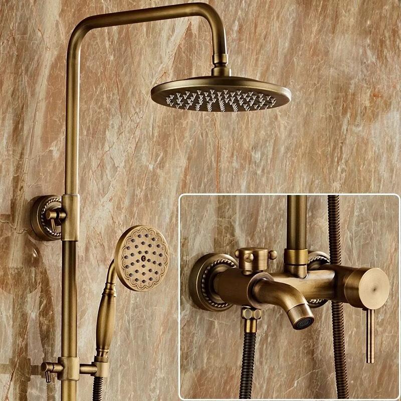 TLXT Античная латунь Яблоко Стиль 3-функциональный душевой комплект
