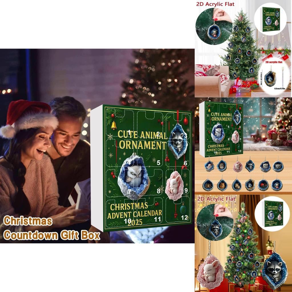 Animal Christmas Blind Box Decorations With Acrylic Style For Holiday Parties And Gifting