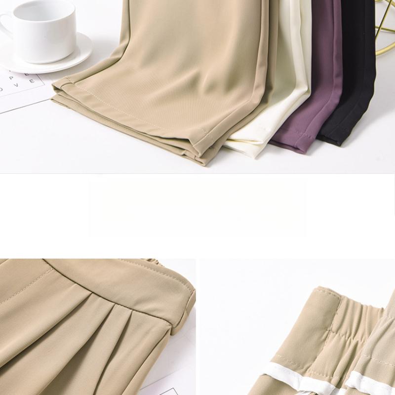 New Wide-Leg Pants for Women Spring Summer Black Draped Straight Pants Loose Casual Pants for Women