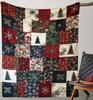 Christmas Holiday Flannel Blanket - All-Season Soft Warm Throw with Festive Digital Print Ideal Santa Gift, Christmas Blanket