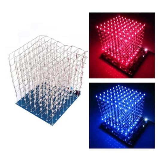 Sada 1 sady elektroniky 3D8 8x8x8 Vícebarevný DIY LED displej Sada elektronických součástí Elektronické příslušenství