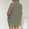 Summer New Women's Casual Versatile Striped Shirt Shorts Breathable Simple Suit