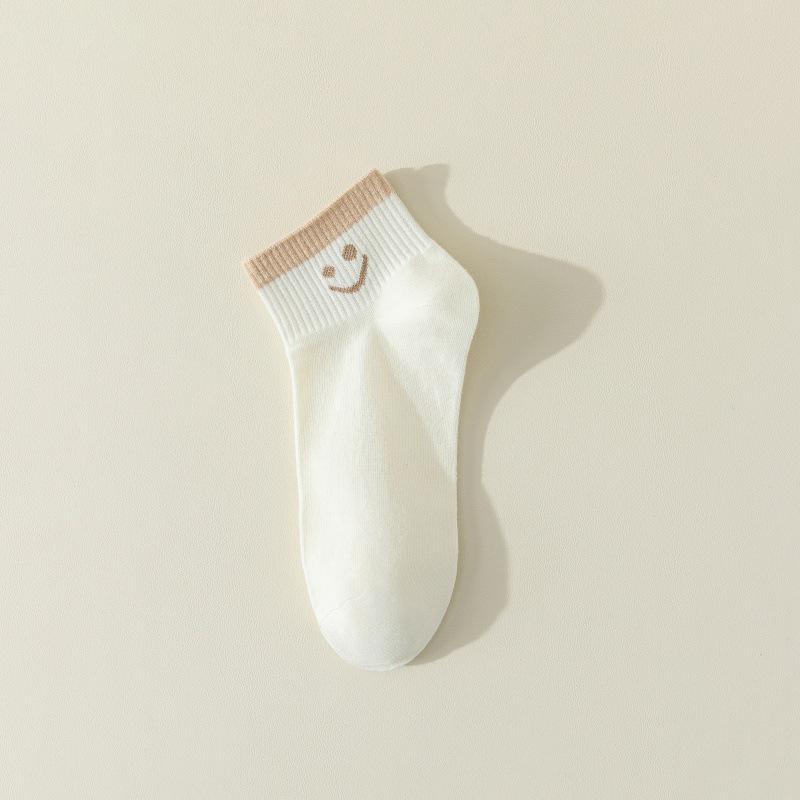 Smiley Face Damen-Knöchelsocken aus atmungsaktiver Baumwolle im japanischen Stil