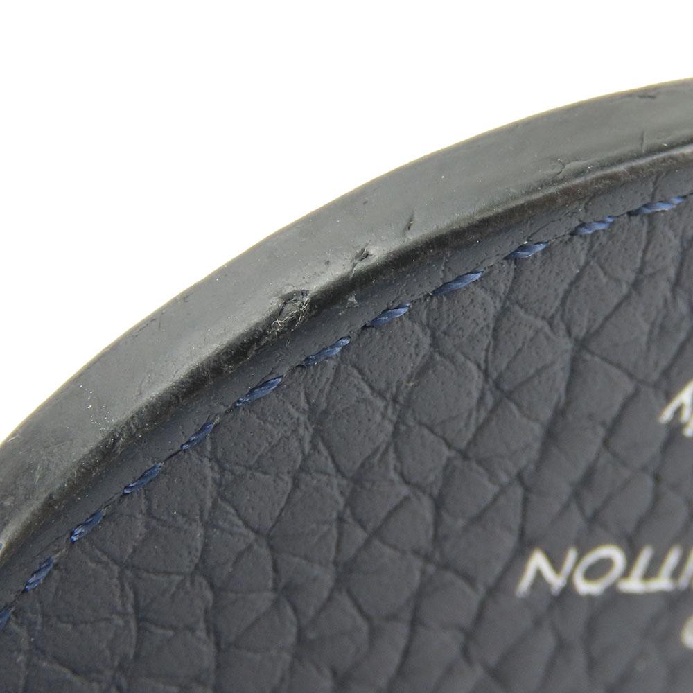 Used LOUIS VUITTON key ring Portocre MP2082 Taurillon Clemence Initials leather Navy white Accessory