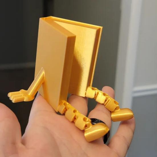 Articulated Book Ornament 3D Printed Desk Buddy Book Flexible Book Ornament