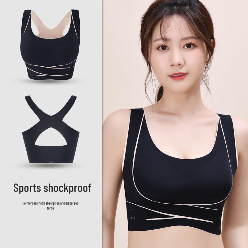 Stoßfester trägerloser Sport-BH: Übergröße, Bügellos, Anti-Hängebrust, Schönes Rückendesign