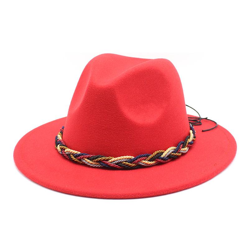 Women'S Simple Wool Top Hat Black Trend Versatile Men'S Jazz Hat Felt Hat