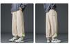 Men's Fleece-Lined Slim-Fit Cuffed Sweatpants - Thick, Stylish, Large Size, Steel Stamp Design for Autumn/Winter