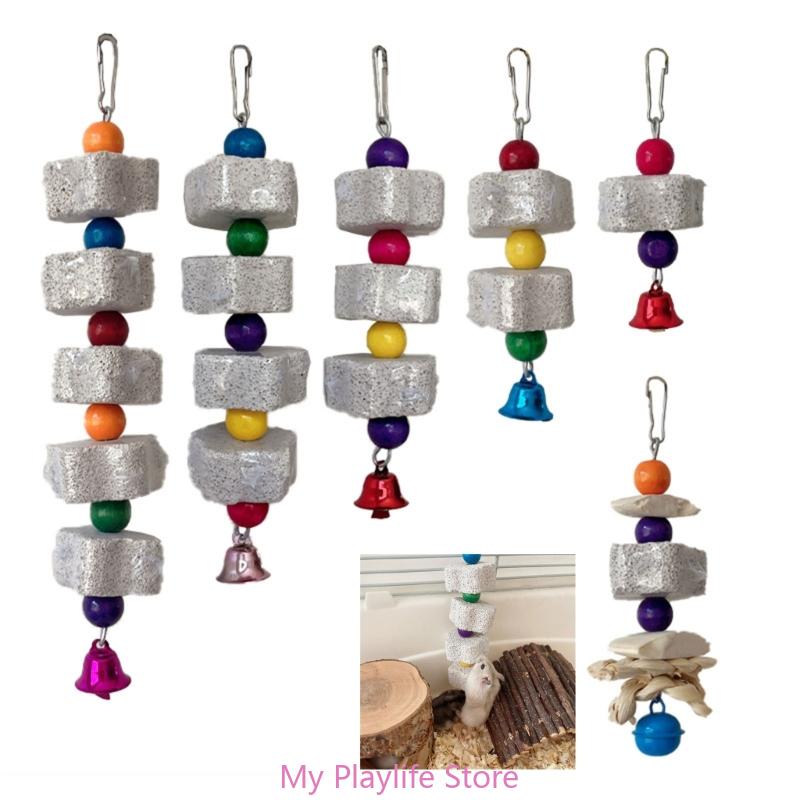 

Hanging Bird Bites Chewing Toy Parrot Hanging Cage Toy Mineral Stone Small Pet Chew Resistances Molar Supplies
