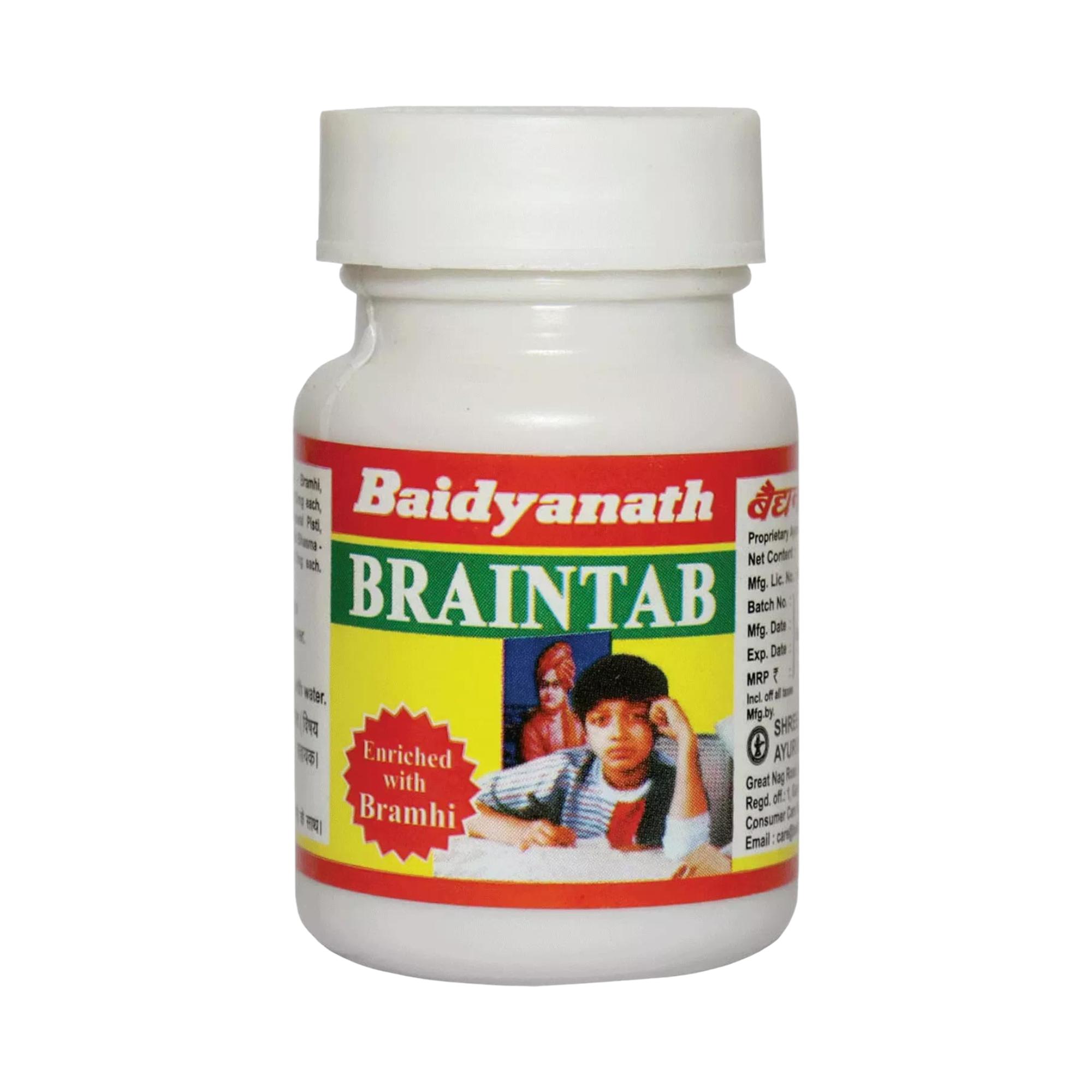 

Baidyanath Asli Ayurved BrainTab 50 Tablets For Memory Focus & Mental Clarity | Ayurvedic Herbal Brain Support Supplement