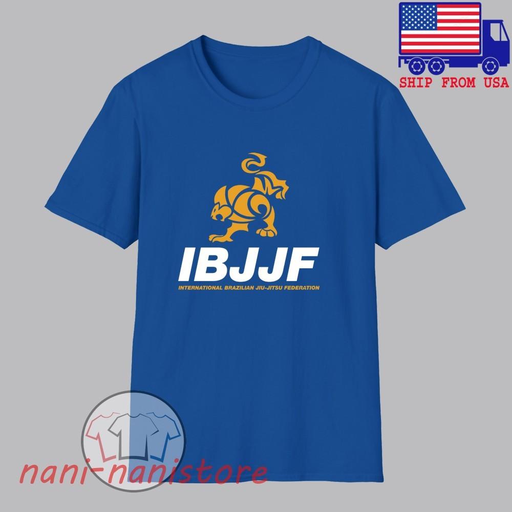

IBJJF International Brazilian Jiu Jitsu Federation Men#039;s Blue Size S5XL Unisex T-Shirt XL