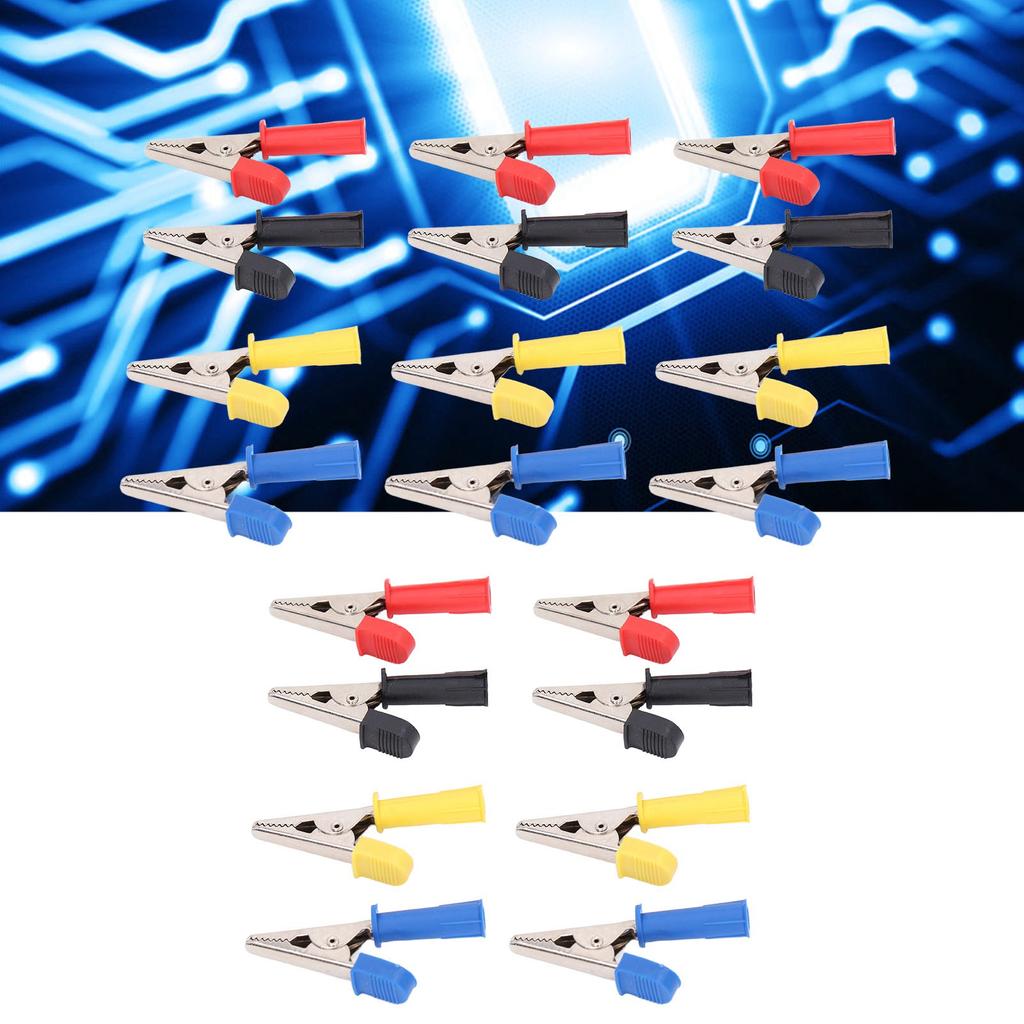 5Set Test Leads Clips Brass PVC Car Battery Charging Tests Clamp with 4mm Jacks for Wires