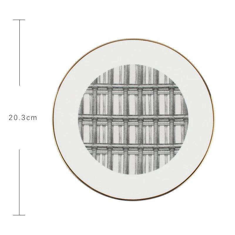 Nowy Styl Łabędzi Zamek Zastawa Stołowa Talerz Obiadowy Wysokiej Jakości Porcelana Kostna Ceramiczne Talerze Architektura Rzymska Filiżanka do Kawy