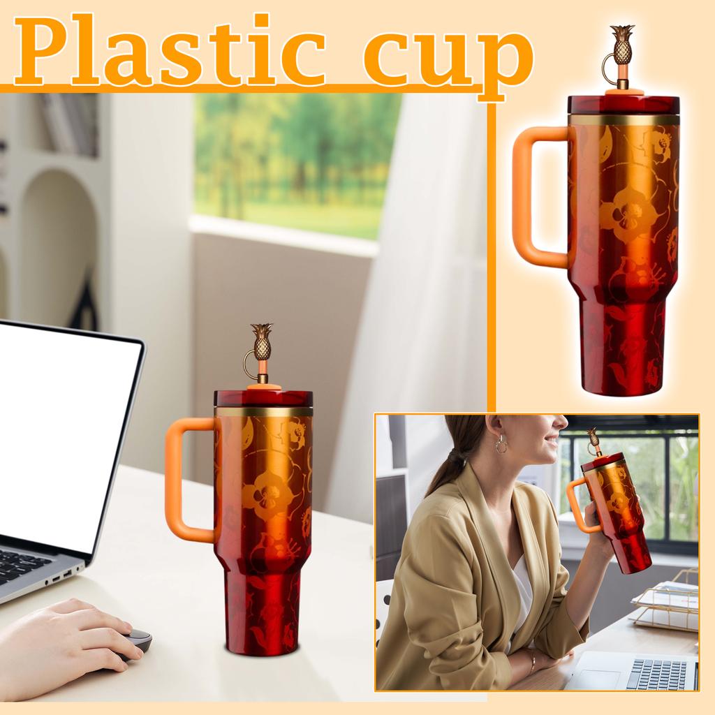 40oz Stainless Steel Large Capacity Insulated Tumbler with Handle and Decorative Lid for Car and Home Use Gift Box Packaging
