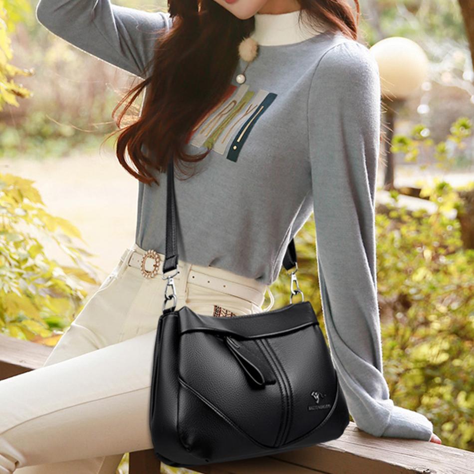 Luxury Designer Shoulder Crossbody Bags Women Purses and Hangbags Female Genuine Soft Leather Casual Messenger Bag