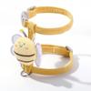 1 Stück Katzengeschirr Set mit Halsband Verstellbar Cartoon Biene Doppellagig Hundegeschirr für Kleine Mittlere Haustiere Halsband Leine Outdoor Spaziergang