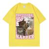 Professional Napper Funny Cat Meme Tshirt Kawaii Fashion Short Sleeve Tshirts High Quality Cotton Clothing Tee Shirt Unisex