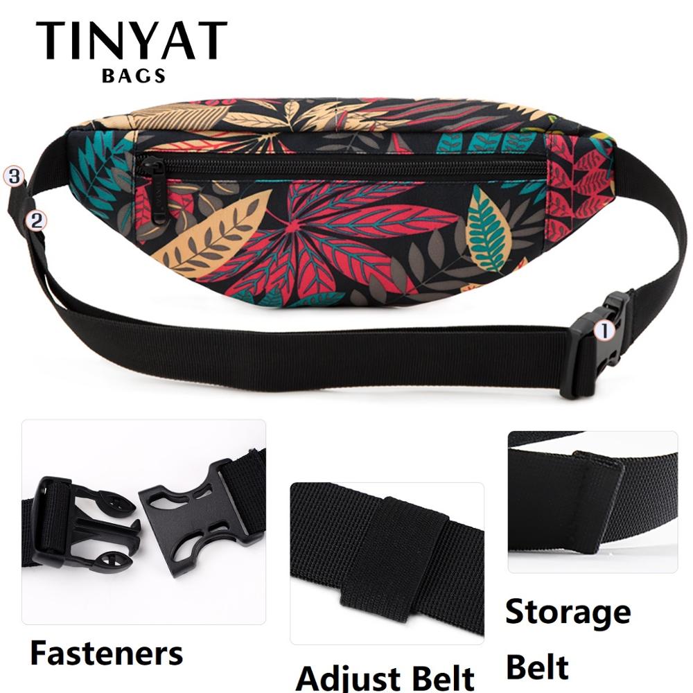 TINYAT Drucken Blatt Taille Pack Tasche für Männer Frauen Mode Lässig männer Gürtel Tasche Reise Weibliche Banane Taschen Kind Fanny pack Taschen