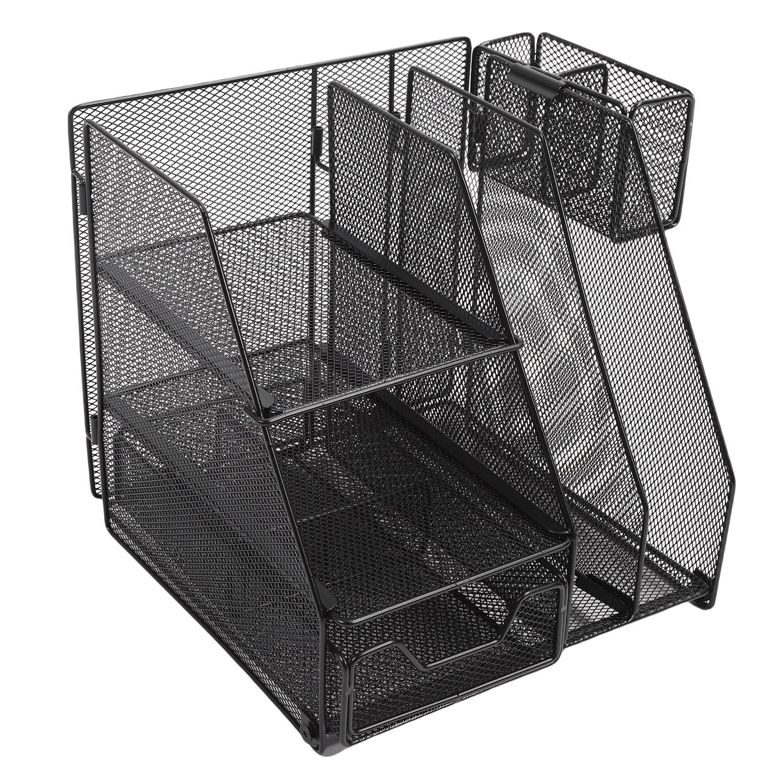 

Настольный органайзер для файлов 2 секции 3 яруса съемный сетчатый железный настольный органайзер с ящиком и подставкой для ручек