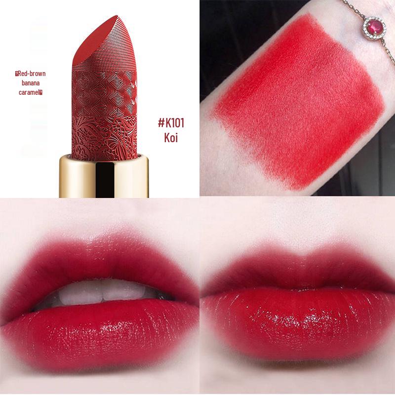 Velvet Koi Forbidden City Carved Lipstick – Chinese Style, Moisturizing, Influencer Favorite
