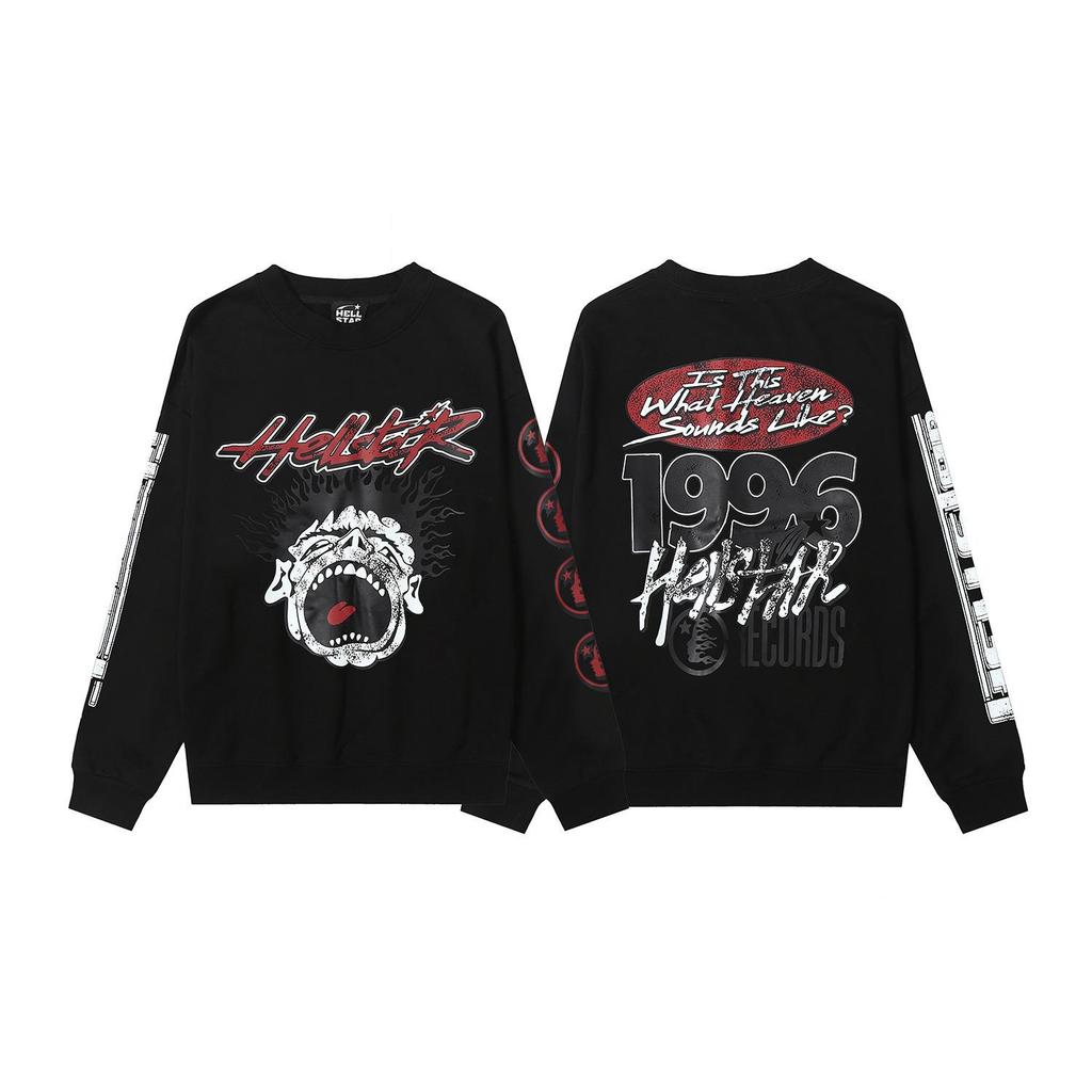 Hellstar American Streetwear Unisex Terry Sweatshirt: Trendy, Printed, and Loose Fit