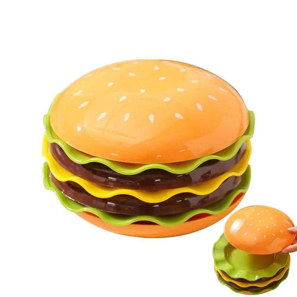 Burger-Shaped Stackable Hamburger Plate Set 5/7 Layers Bone Spit Plate Dinnerware Set Table Decor