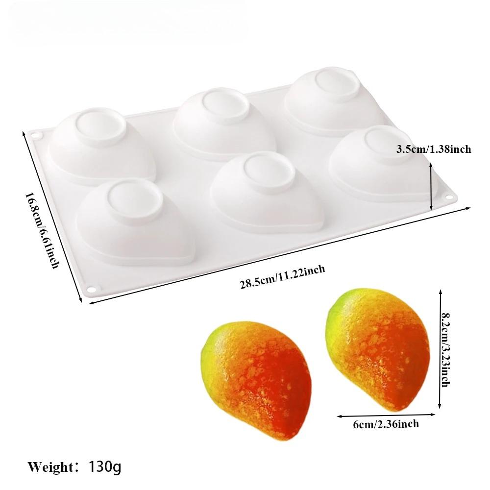 Stampo in Silicone per Torta Mousse al Mango a 6 Cavità Stampo per Dessert al Cioccolato a Forma di Frutta Stampo per Pasticceria Francese
