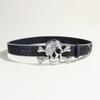 Fashionable Rhinestones Studded Belt Skull Pattern Waist Belt Durability Belt for Enhancing Dresses and Casual Looks
