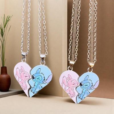 European & American Lilo & Stitch Angel Love Magnetic Couple Necklace