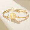 Braccialetto con Ciondolo Croce dell'Esorcismo di San Benedetto Double-Sided Donna Uomo Regolabile Acciaio Inossidabile Bracciale Dorato Gioiello Regalo
