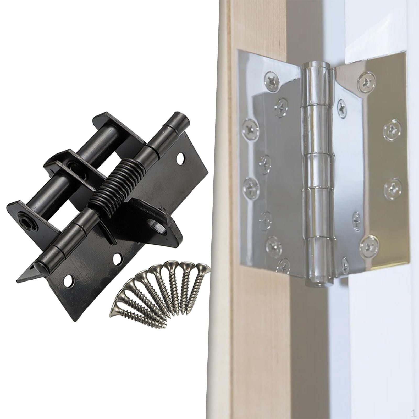 

4 Self Closing Door Hinge Adjustable with Screws Automatic for Home Gates Laundry Room Closets чорний