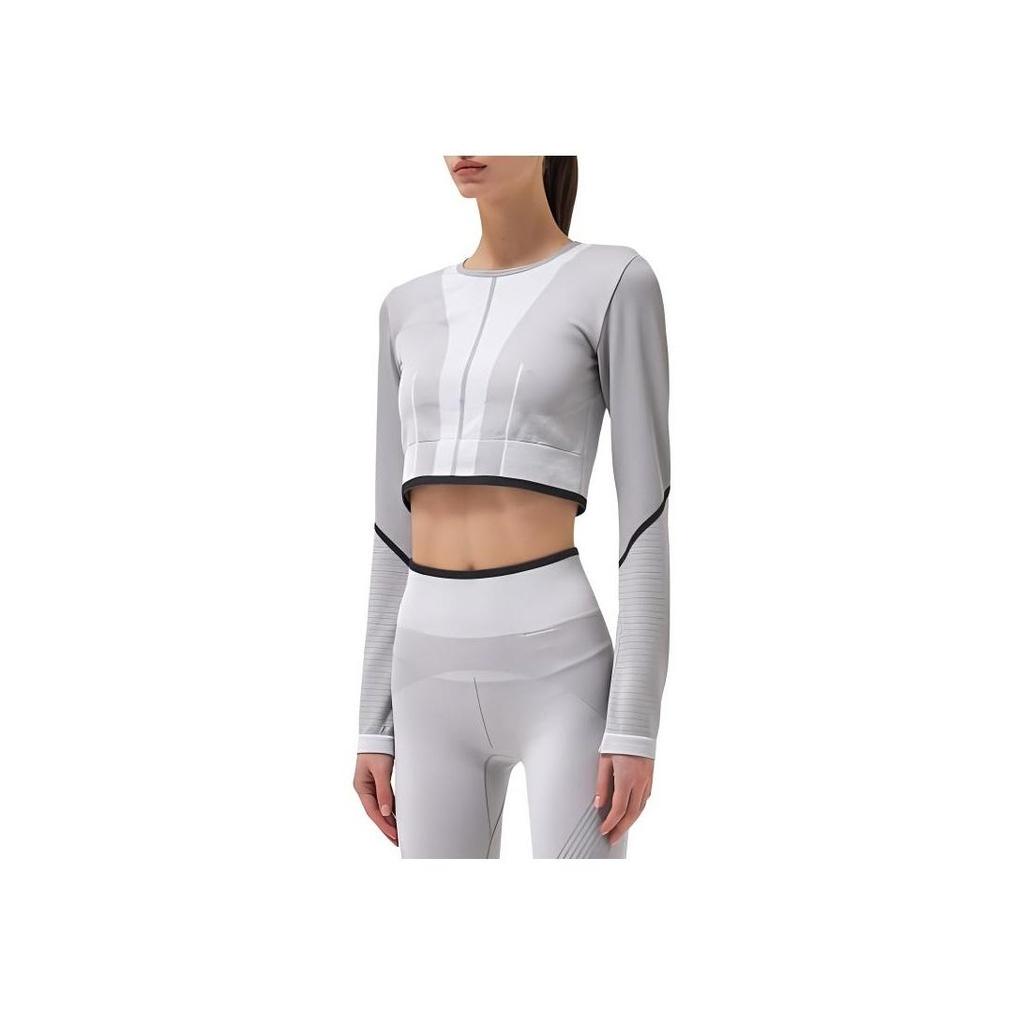 adidas by Stella McCartney TrueStrength Long Sleeve Crop Top Grey HR4511