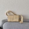 Trendy Cowhide Mini Woven Waist & Shoulder Messenger Bag - Unisex