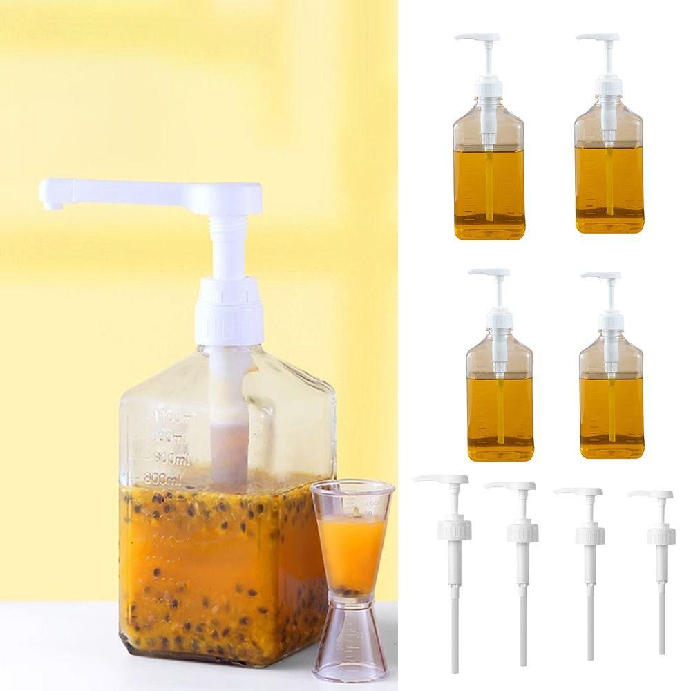 

with Scale Coffee Syrup Press Bottle 1600ml Honey Sauce Ketchup Bottle Lotion Dispensing Bottle Pump Head-5CC