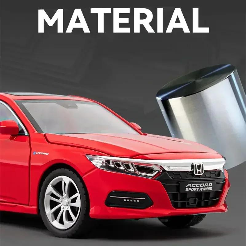 1:24 HONDA Accord Alloy Car Model Diecasts & Toy Vehicles Metal Car Model High Simulation Sound and Light Collection Kids Gifts YI3