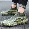 New men's shoes summer flying woven mesh breathable socks casual shoes fashionable simple lazy shoes