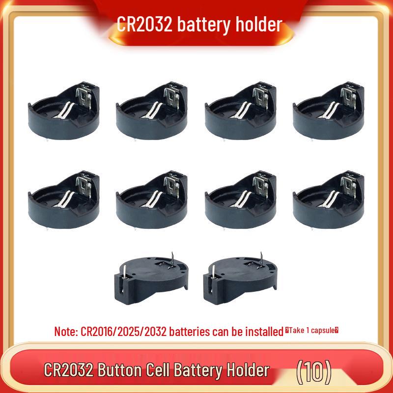 3V Coin Battery Holder for CR2032, CR1220, CR1632, CR2450 - Spring Contact SMD Connector