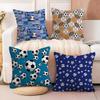 Classic Football Cushion Cover Soft Plush Fabric Double-Sided Printed Sofa Cushion Cover for All Seasons Home Decor Gift