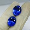Natural Blue Tanzanite Loose Gemstone Dark 19.30 Ct Oval Shape Pair for Jewelry Making and Crafts