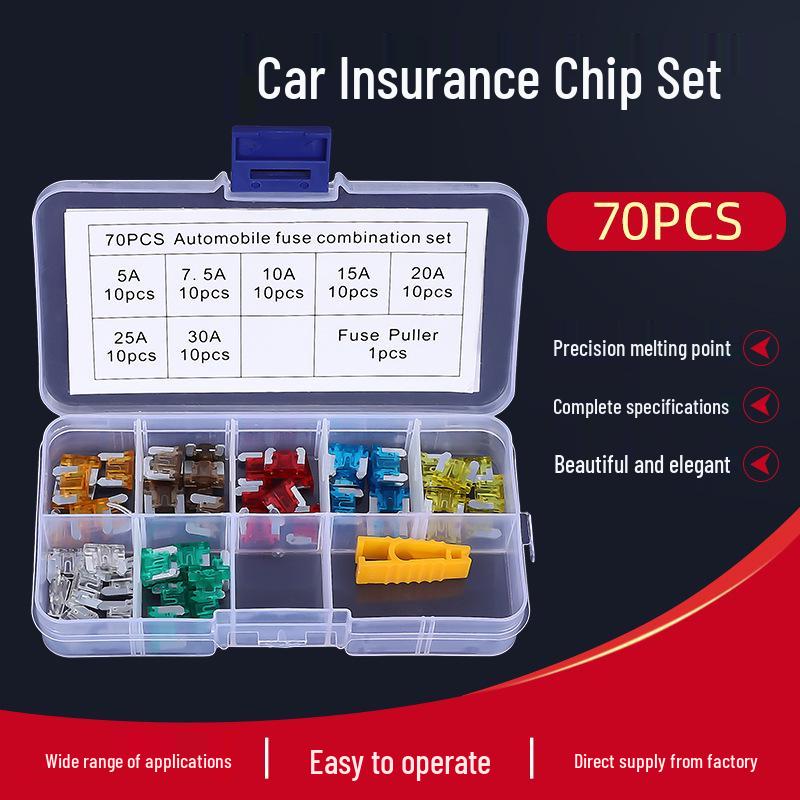 70-teiliges Mini-Kurzbein-Auto-Klingenstecksicherungs-Set