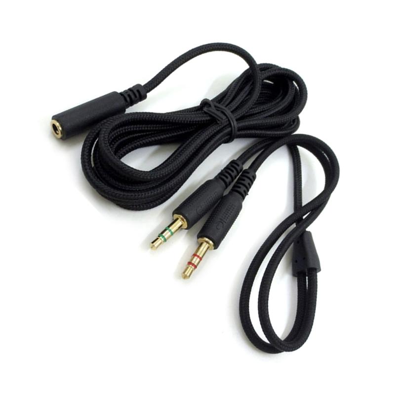 3.5mm Male To Female Cable 1 Female To 2 Male 3.5mm Head Splitter for Headset Headphone Extension Connection Cable