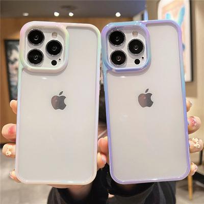 Husa pentru telefon Rainbow Laser Clear Bumper pentru Iphone 13 11 12 Pro Max 14 Max 13pro 14 11 Copertă din spate dur, transparentă, rezistentă la șocuri