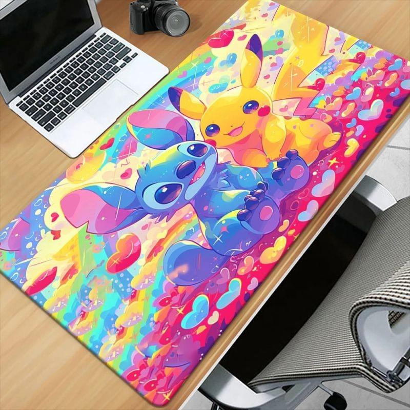 Pokemon Cartoon Cute HD Printing Gaming Mousepad Computer Lock Edge Natural Rubber Esports Desk Pad Large Mouse Pad