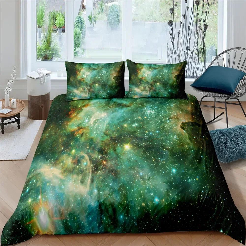 Cosmic Milky Way Comfortable Duvet Quilt Cover Pillowcase Bedding Set Children Bedroom Decoration Home Textile